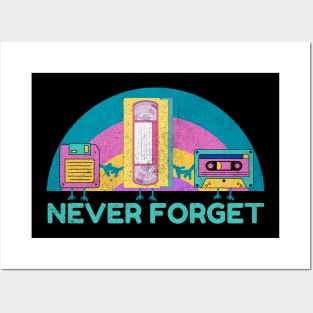 Never Forget VHS Cassette Floppy Disk Posters and Art